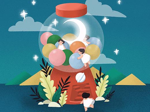 2019费列罗中秋“193个月亮”系列插画（部分）