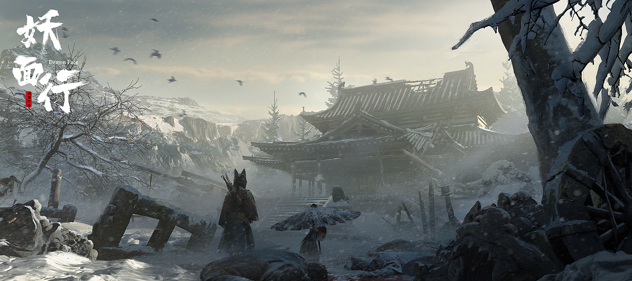 《妖面行》- 破败寺庙（图ZMjU3NzU3MzY4） - 概念设定 - 站酷设计师俊灵WJL原创素材 - 站酷ZCOOL