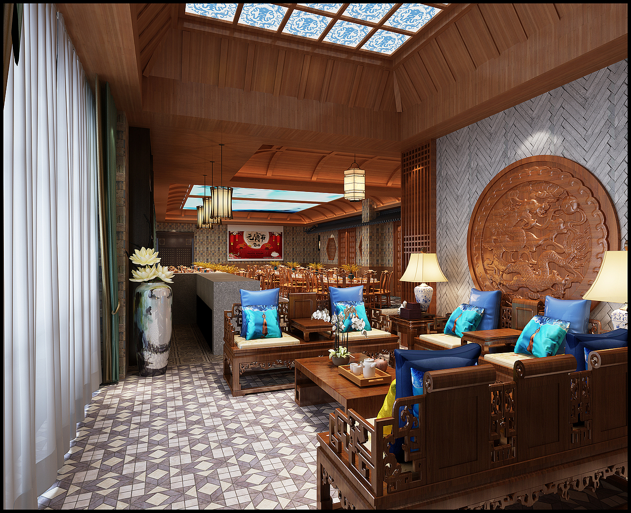 1992效果图-中式餐厅包间