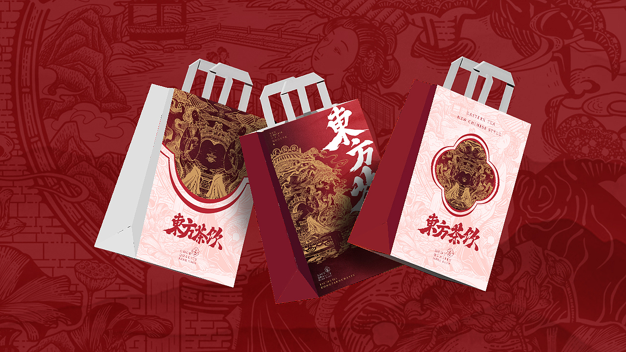 版画风插画 | 新中式茶饮包装插画（图ZMzY5NDEwODA4） - 商业插画 - 站酷设计师插画师熊小趴原创素材 - 站酷ZCOOL