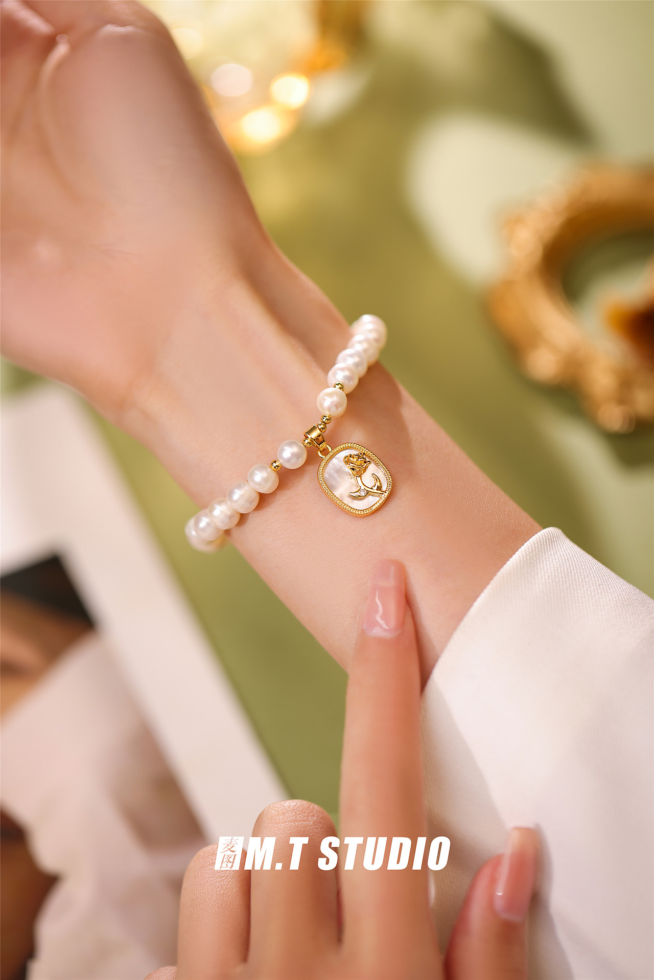 复古中古风手串珍珠饰品珠宝首饰场景拍摄