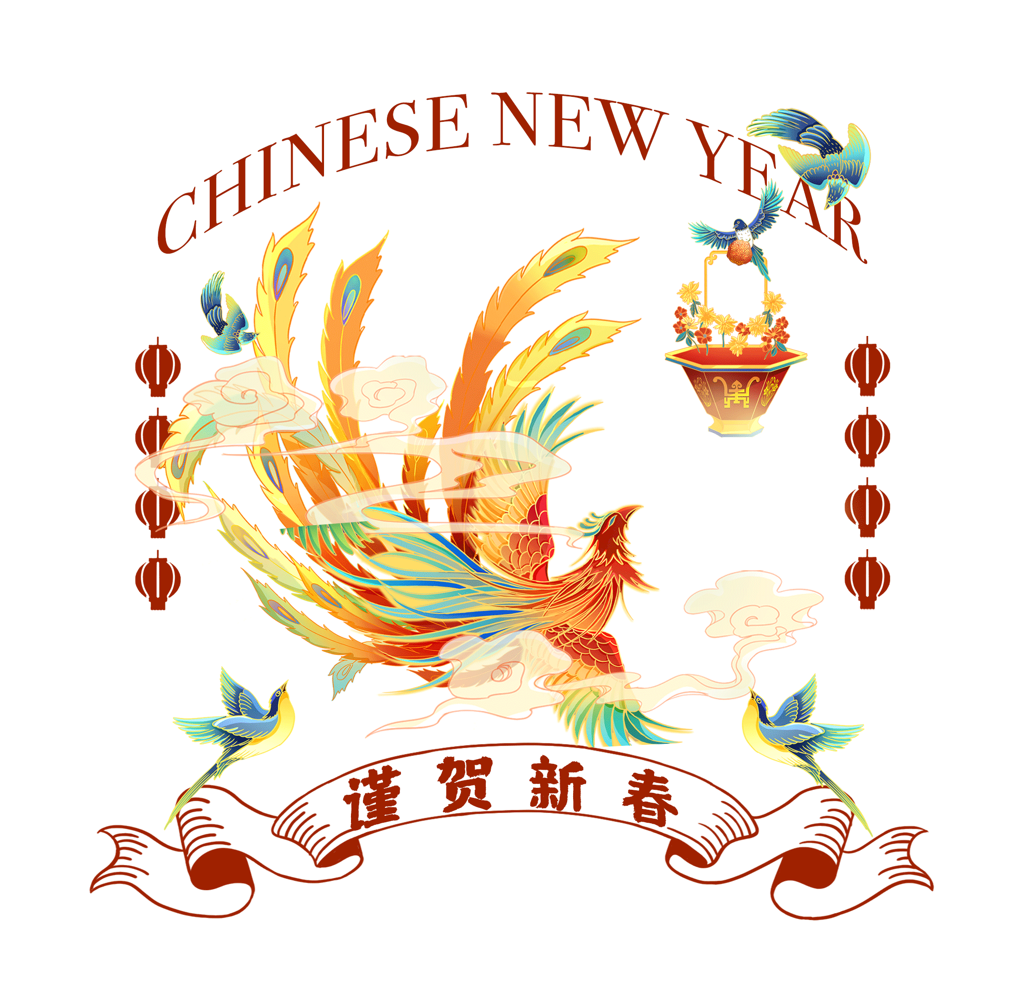 寅虎送福国潮插画·福禄寿喜财五神齐聚 | 非渔工作室（图ZMjg2Mjg2NDI4） - 商业插画 - 站酷设计师非渔工作室原创素材 - 站酷ZCOOL