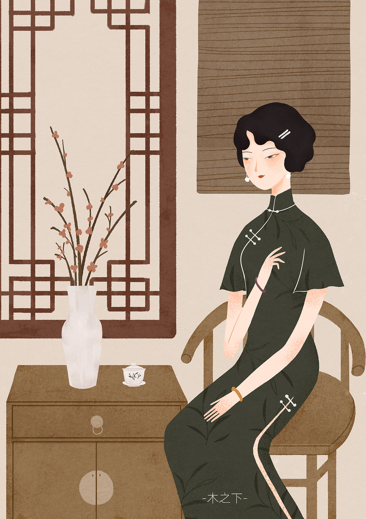 复古人物插画一张（图ZMTg4MjI4NzQ0） - 创作习作 - 站酷设计师秋月白Moonlight原创素材 - 站酷ZCOOL