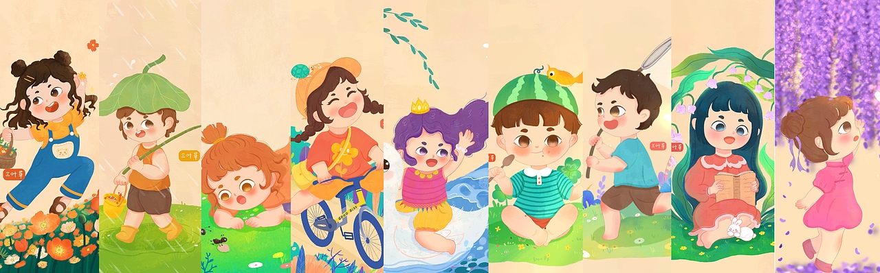 Q版人物小场景合集（图ZMzEyNjY4NTI0） - 儿童插画 - 站酷设计师爱画画的三叶草原创素材 - 站酷ZCOOL
