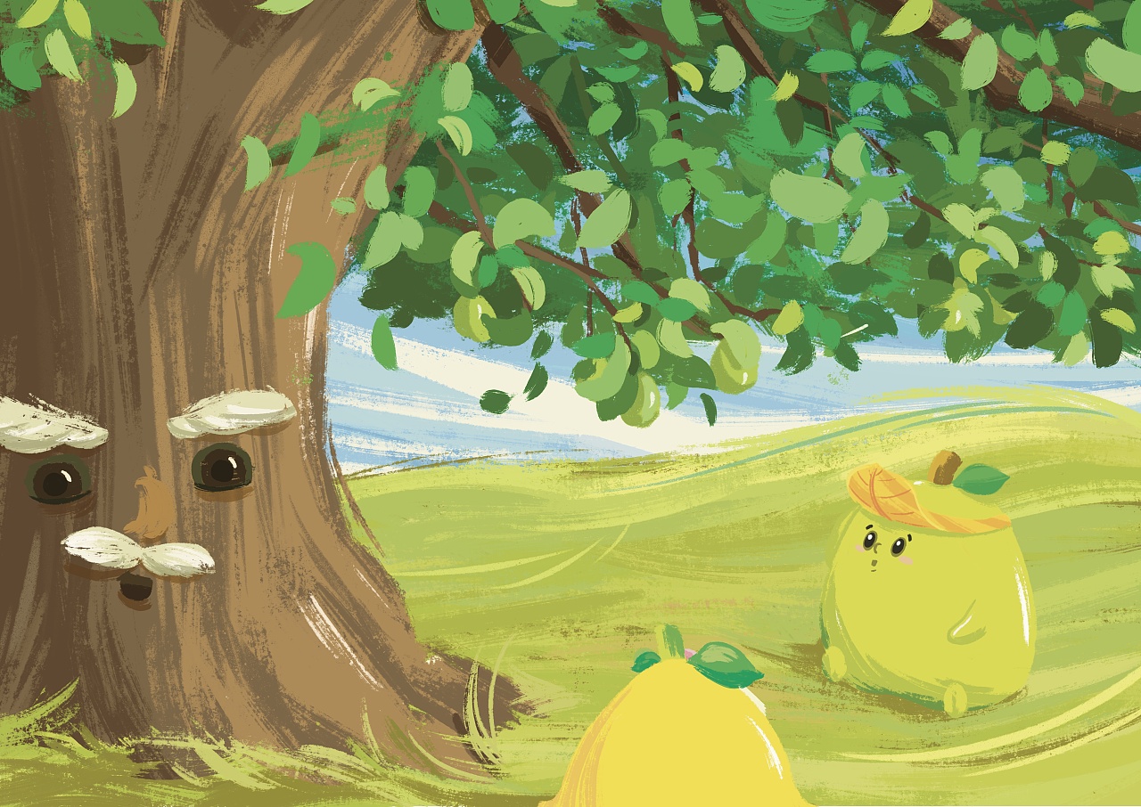 昆明呈贡宝珠梨ip儿童绘本插图设计