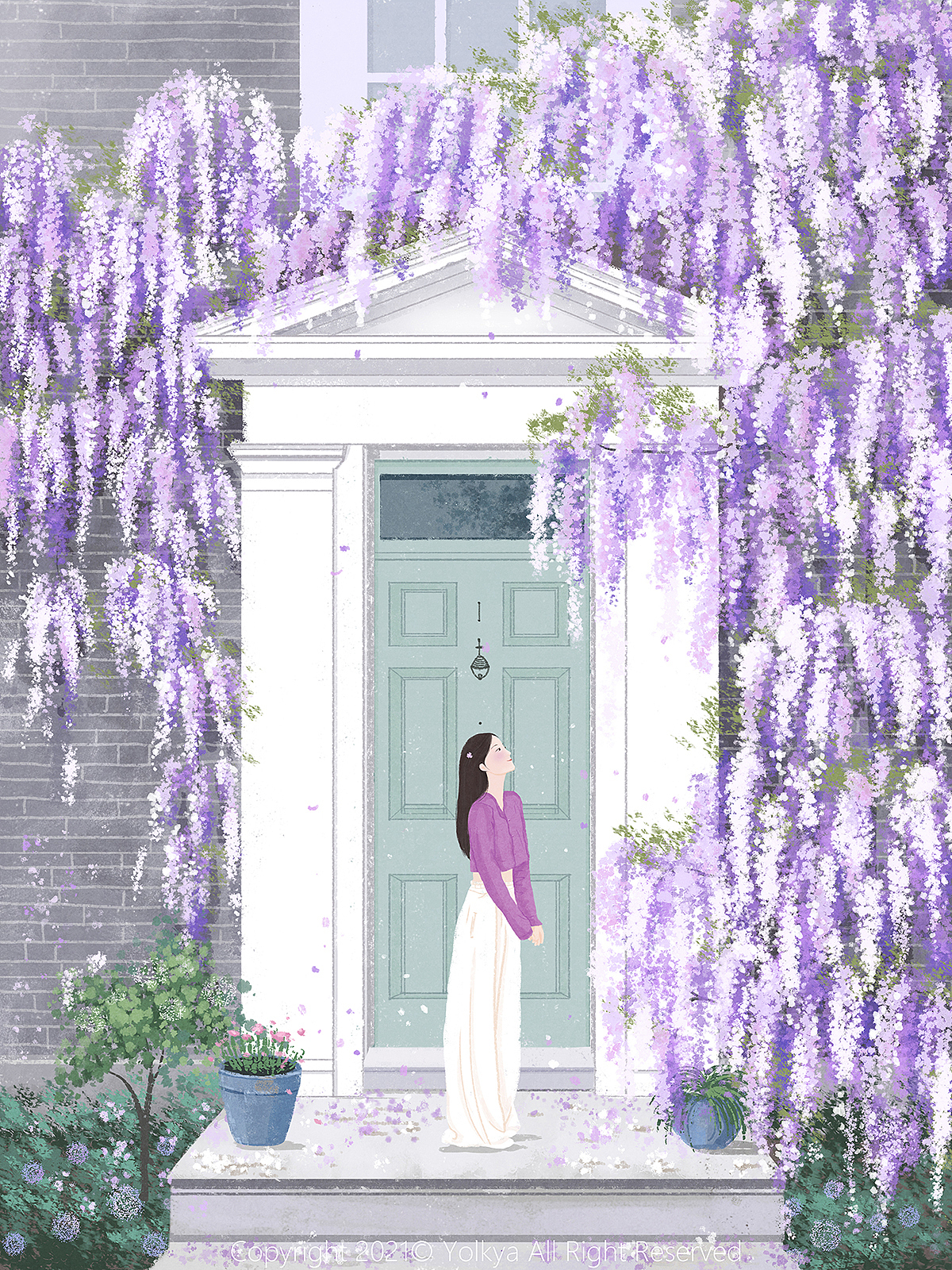 少女与花（合集）（图ZMjU4MTY4NjQ0） - 艺术插画 - 站酷设计师Yolkya原创素材 - 站酷ZCOOL