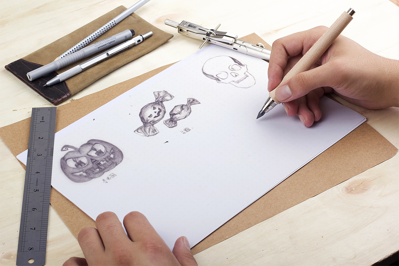 手绘 素描 手绘图标 拟物化图标