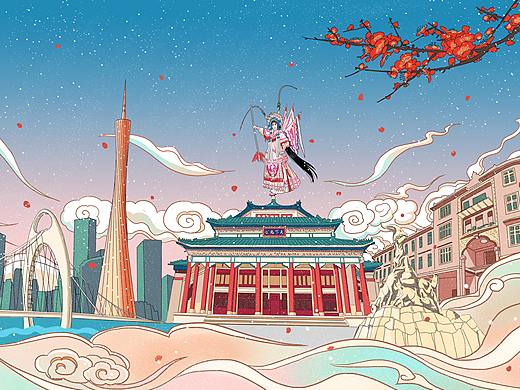 广州好好睇- 2020华为全球主题设计大赛-城市插画