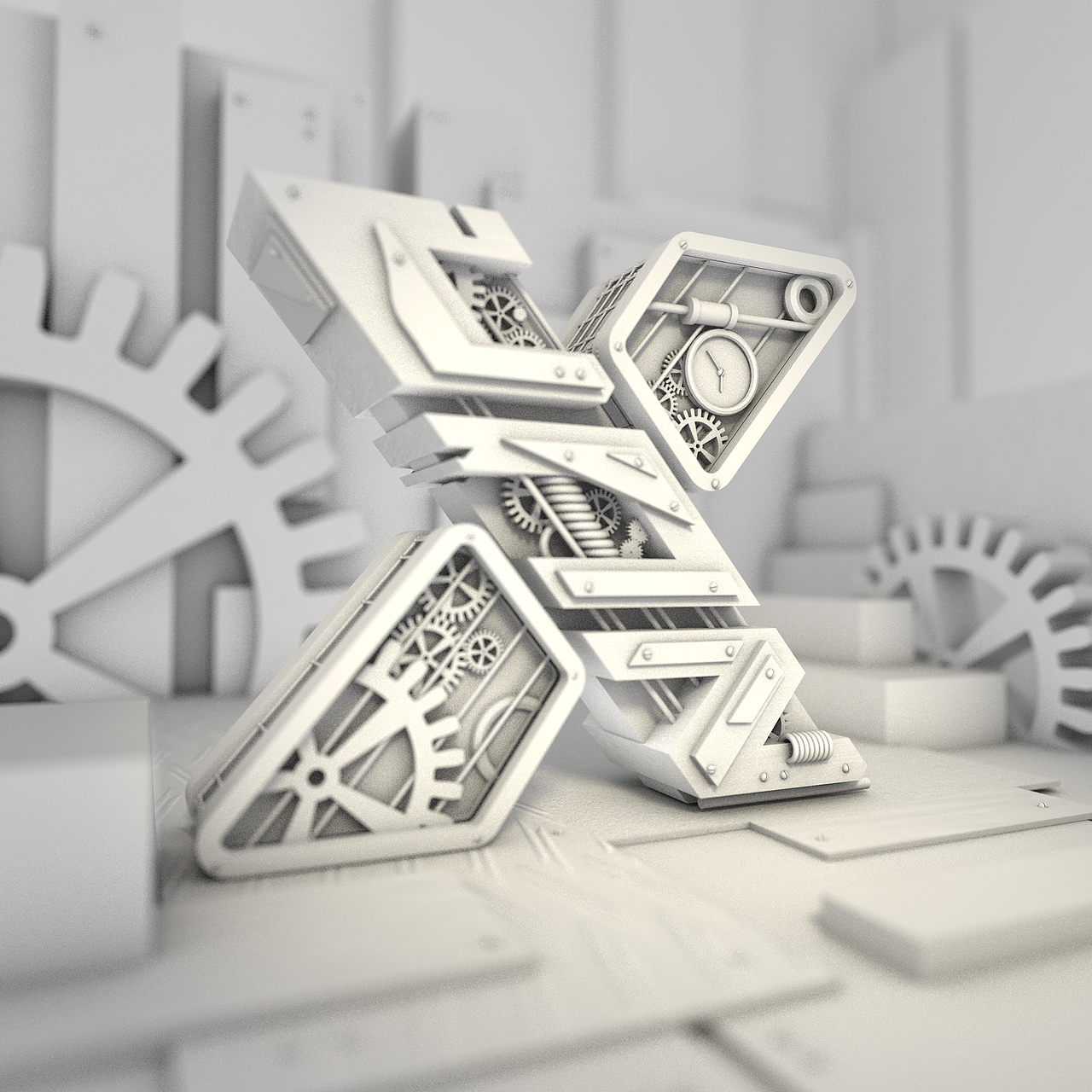 C4D建模 SteamPunk《Xuan》