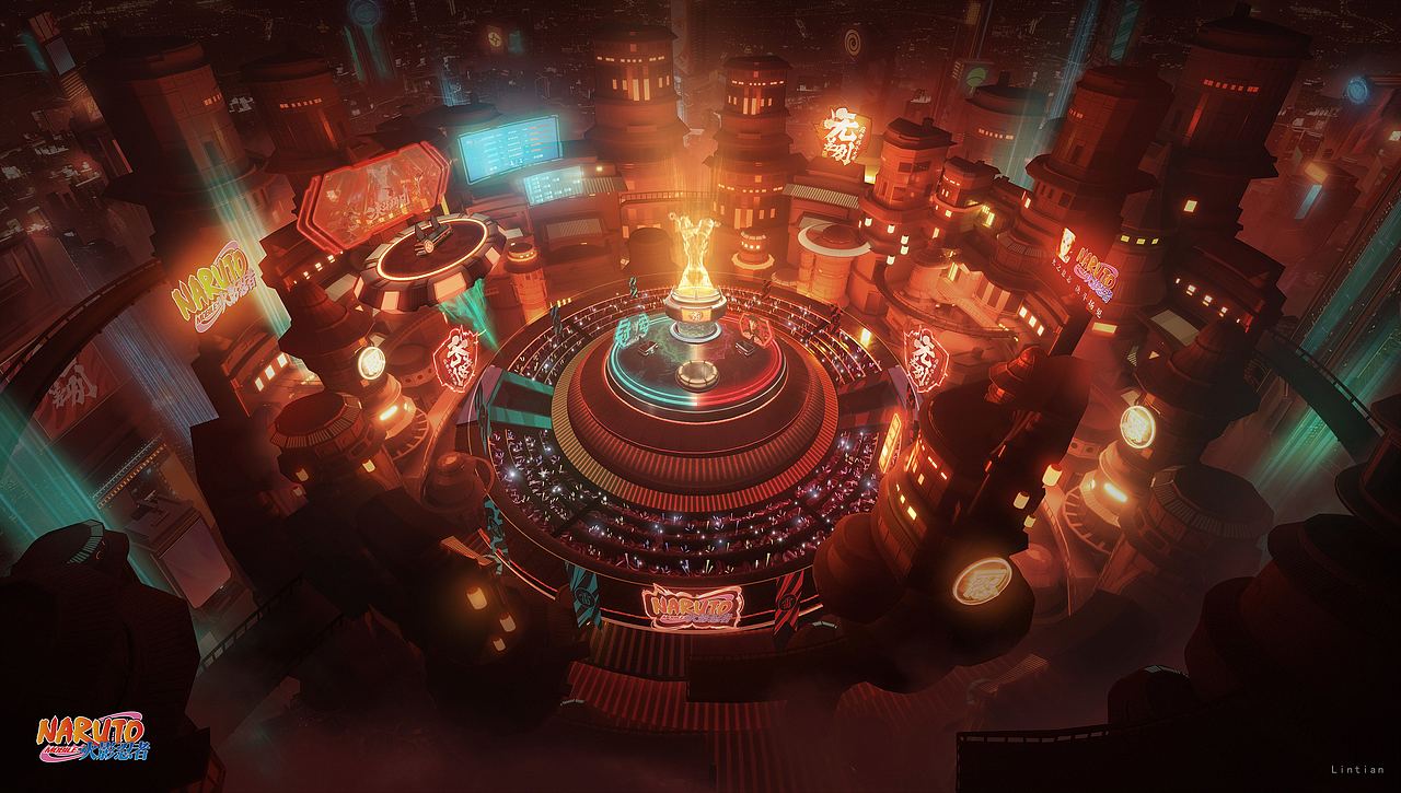 《火影忍者》手游-虚拟演播厅（图ZMjgwODU5NTQ0） - 概念设定 - 站酷设计师CG的Lintian原创素材 - 站酷ZCOOL
