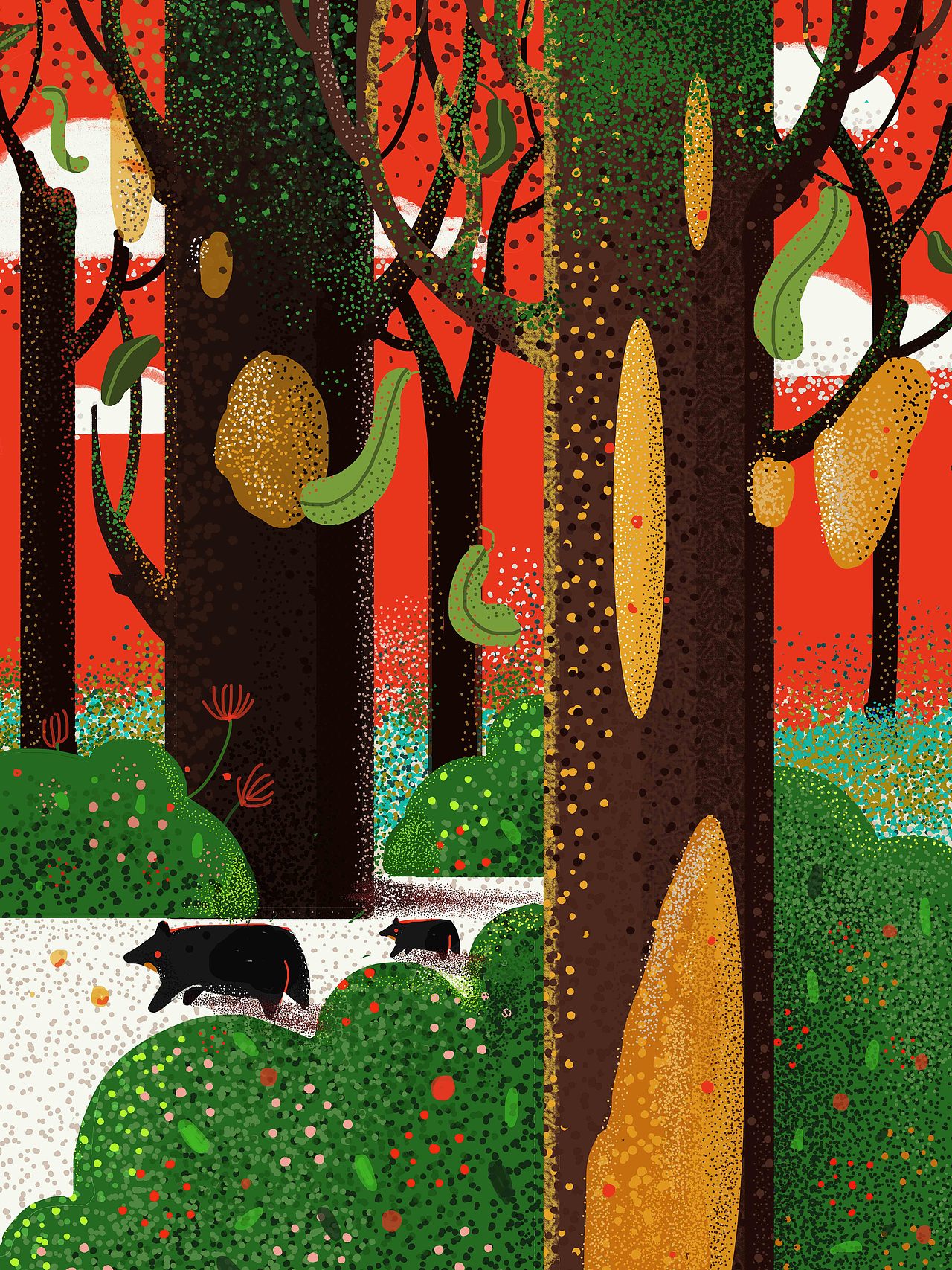 關(guān)于森林的故事合集（圖ZMTgwMTM1MTEy） - 商業(yè)插畫 - 站酷設(shè)計(jì)師阿蚌Boom原創(chuàng)素材 - 站酷ZCOOL