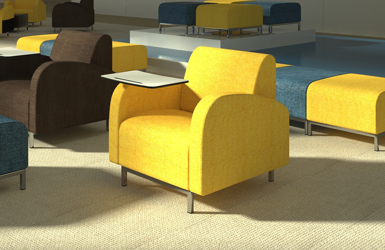 keyshot室内渲染-学校沙发系列