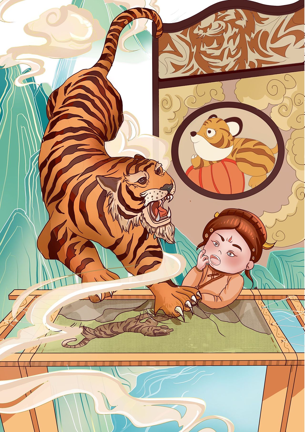 蜀繡插畫（圖ZMzI4Mzg4MTQw） - 兒童插畫 - 站酷設(shè)計師三三插畫原創(chuàng)素材 - 站酷ZCOOL