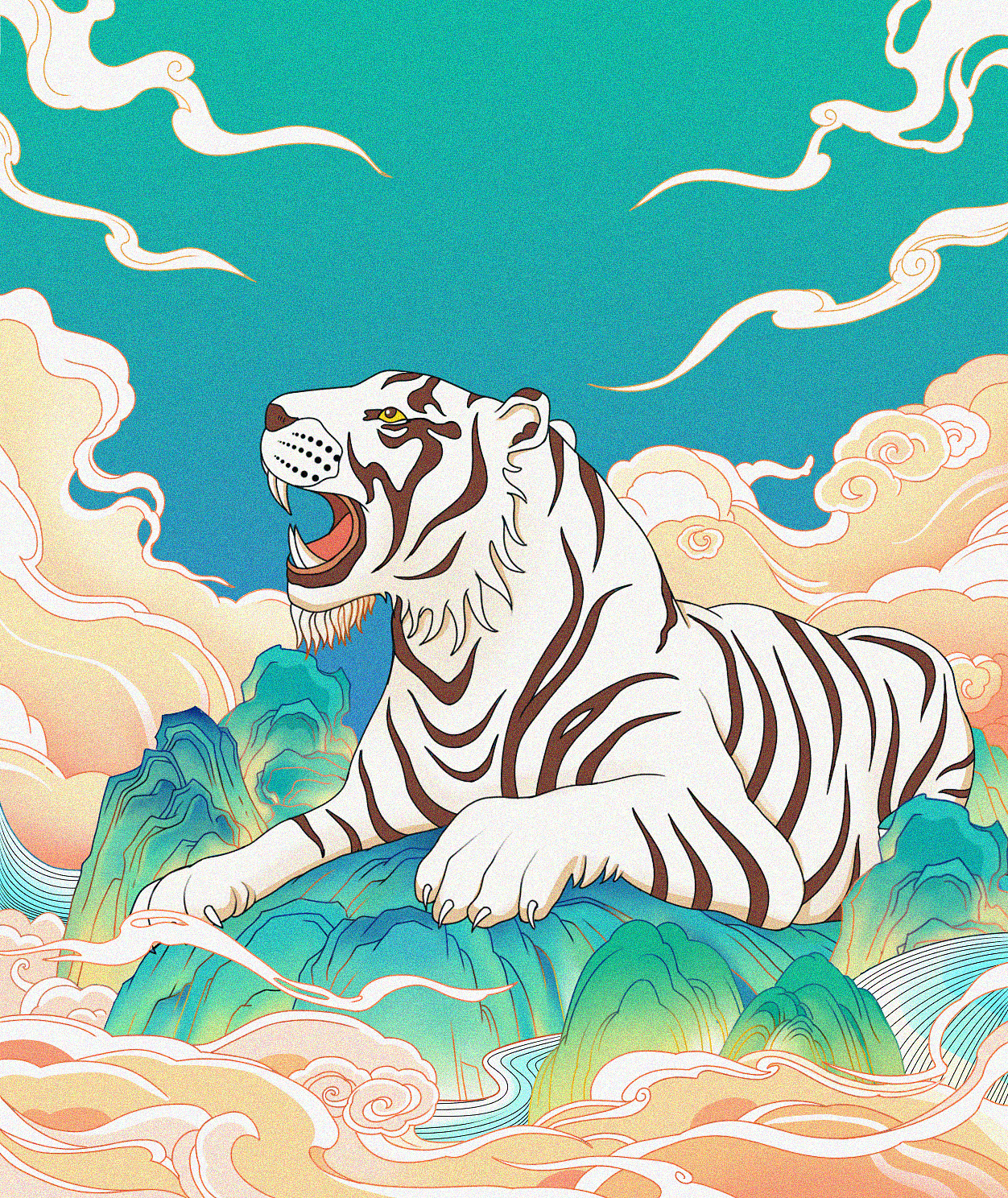 国潮十二生肖插画