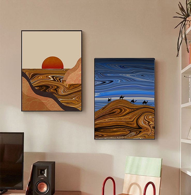 沙河沙漠家居装饰画（图ZMjQ0MTAwNDky） - 家装设计 - 站酷设计师吱吱233原创素材 - 站酷ZCOOL