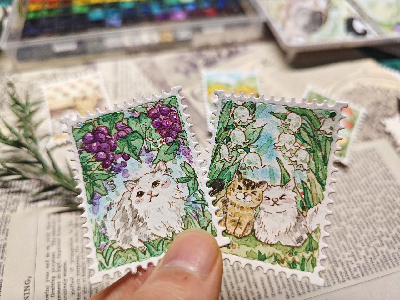 水彩手绘插画（图ZMzcwNjAzNDU2） - 艺术插画 - 站酷设计师葡萄籽的西瓜原创素材 - 站酷ZCOOL