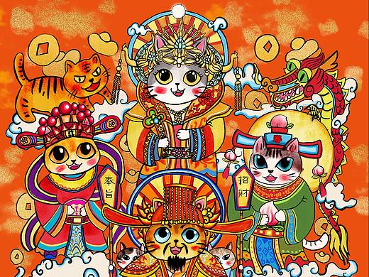 《福禄寿喜猫》