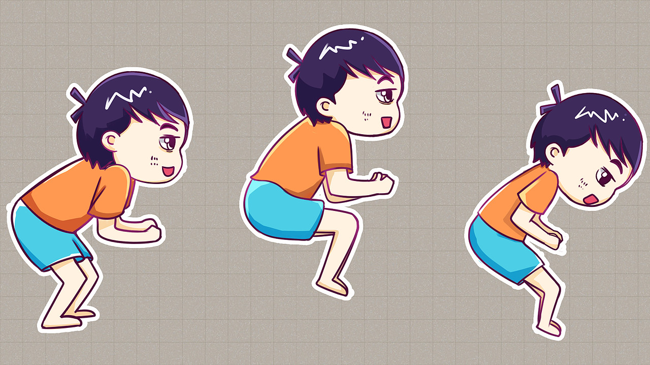 几个q版的动作pose|插画|商业插画|desgind_原创作品-站酷zcool