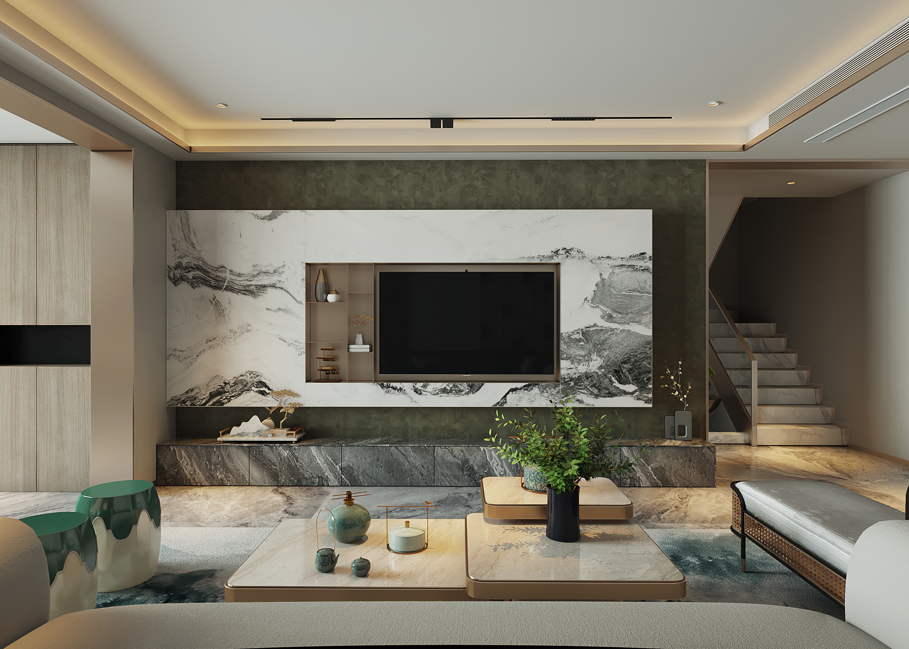 国悦府叠拼别墅新中设计|空间|家装设计|算命先生2021 - 原创作品