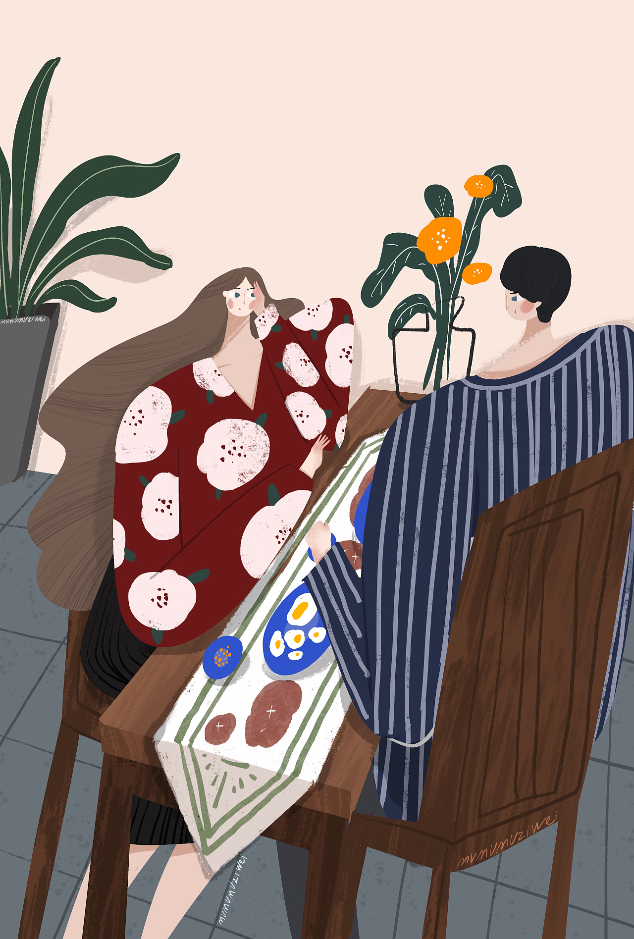 《诗和远方都不及你》520情侣系列插画