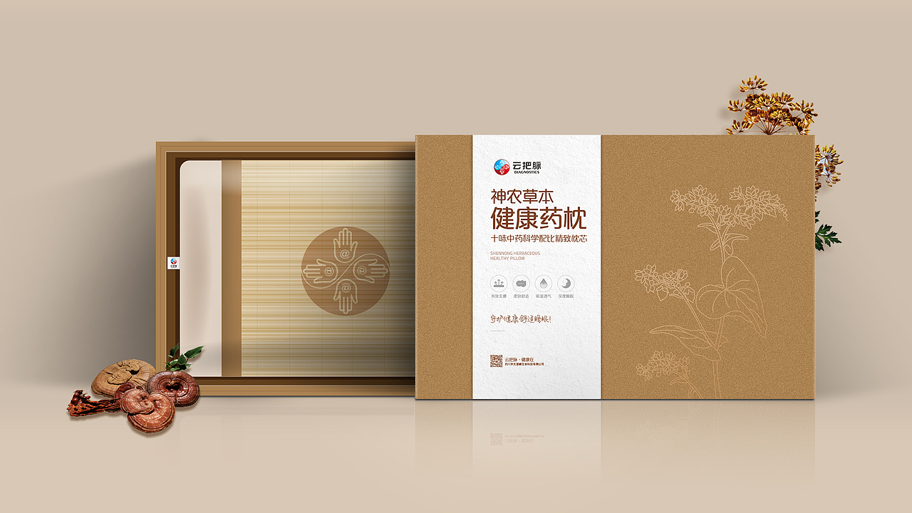 一组中药枕的包装