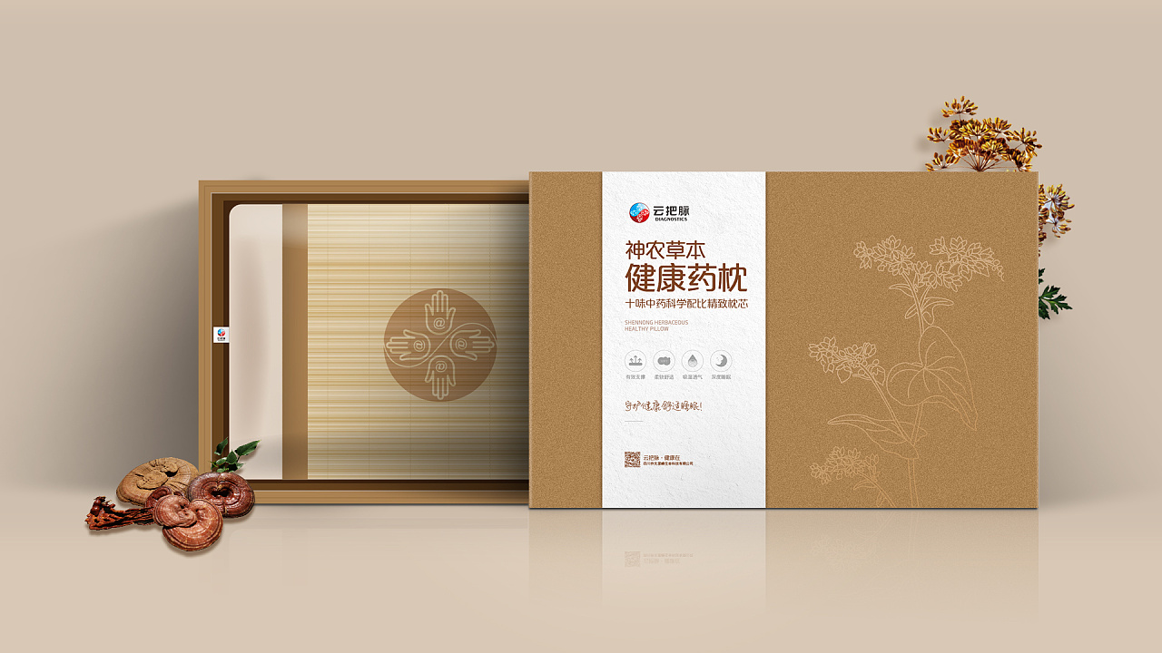 一组中药枕的包装