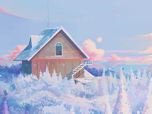 插画——雪国