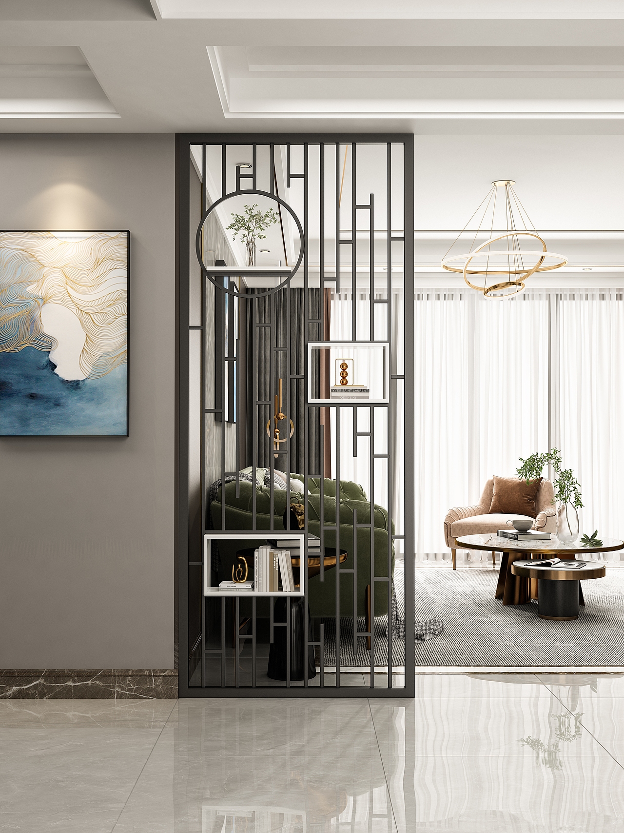 新中式屏风隔断效果图制作（图ZMzc3MTI5Mjg0） - 其他工业/产品 - 站酷设计师Z989773835原创素材 - 站酷ZCOOL