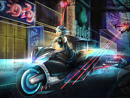 赛博朋克机车少女