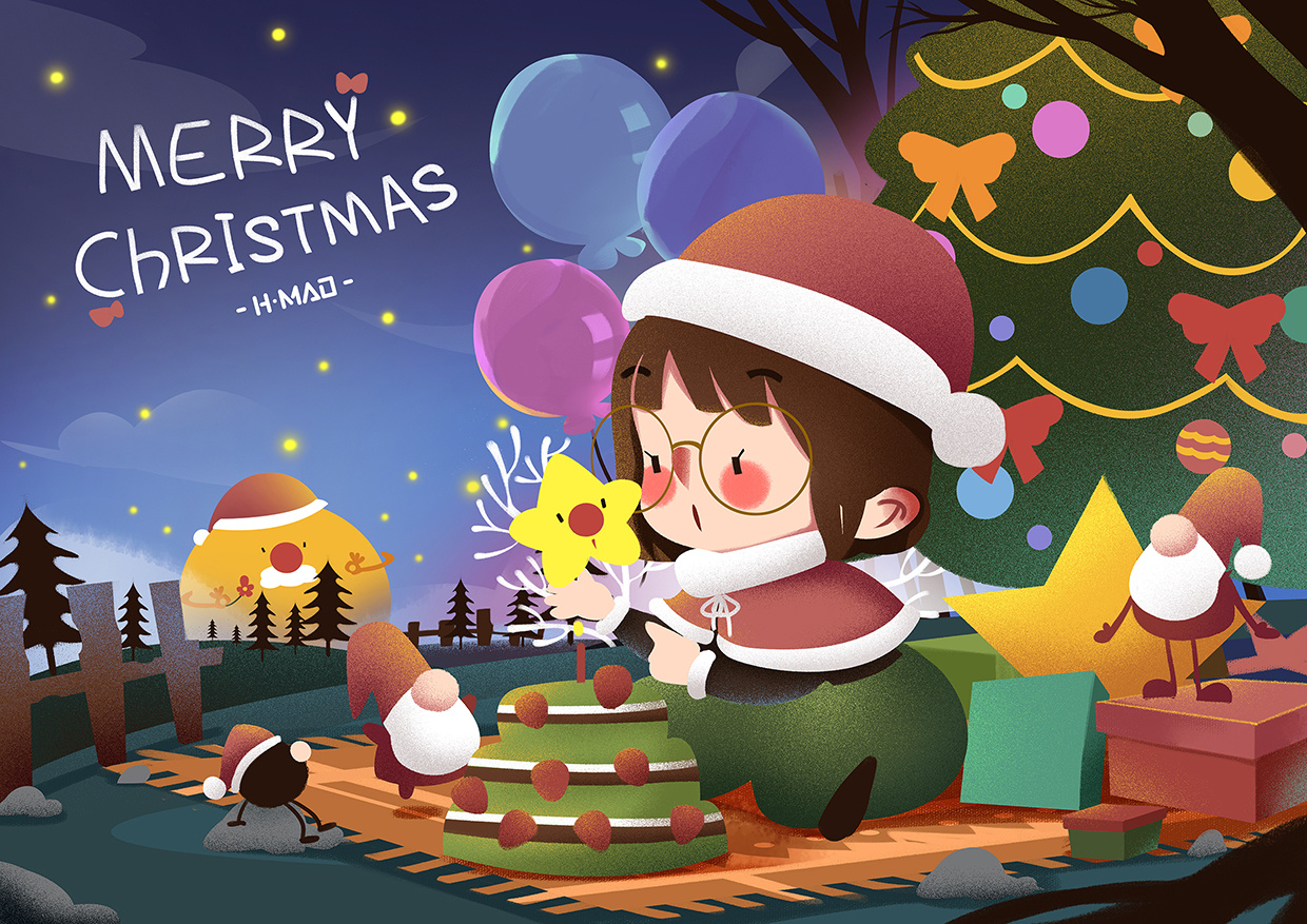 圣诞节，祝愿你|插画|儿童插画|LYanji - 原创作品 - 站酷 (ZCOOL)