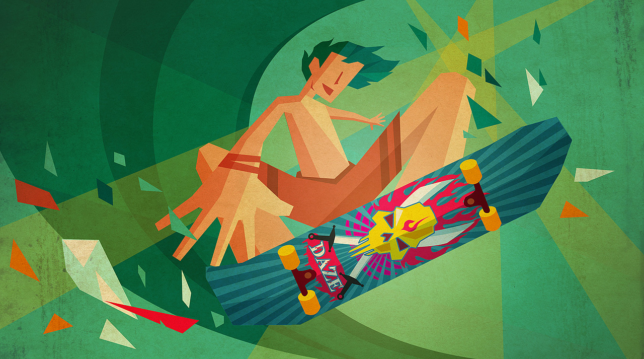 滑板|插画|概念设定|daqizebei416_原创作品-站酷zcool