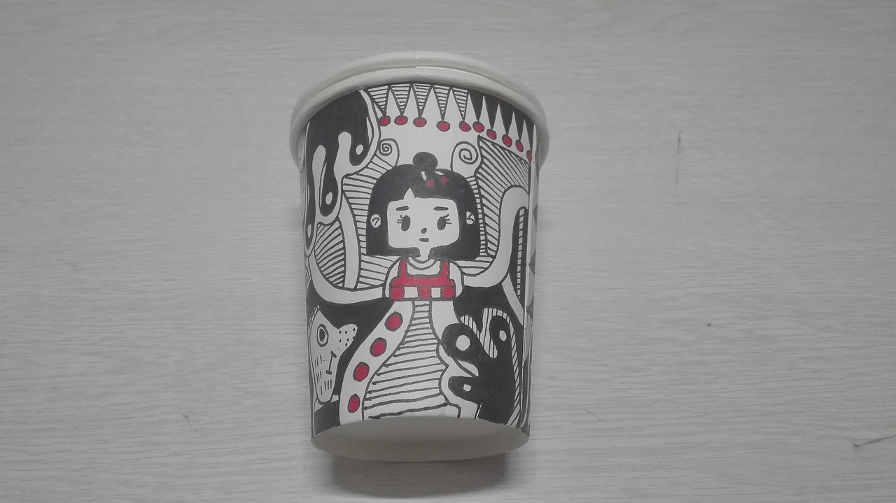 《纸杯涂鸦》（图ZMTIxNDgzOTEy） - 新锐潮流插画 - 站酷设计师猪头不是猪YY原创素材 - 站酷ZCOOL