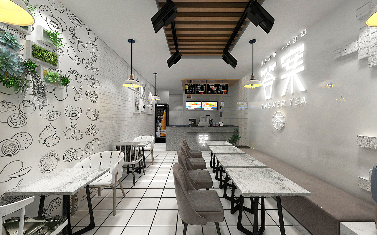 答案奶茶店（图ZMjQyOTYxMDYw） - 家装设计 - 站酷设计师3D设计联系我原创素材 - 站酷ZCOOL