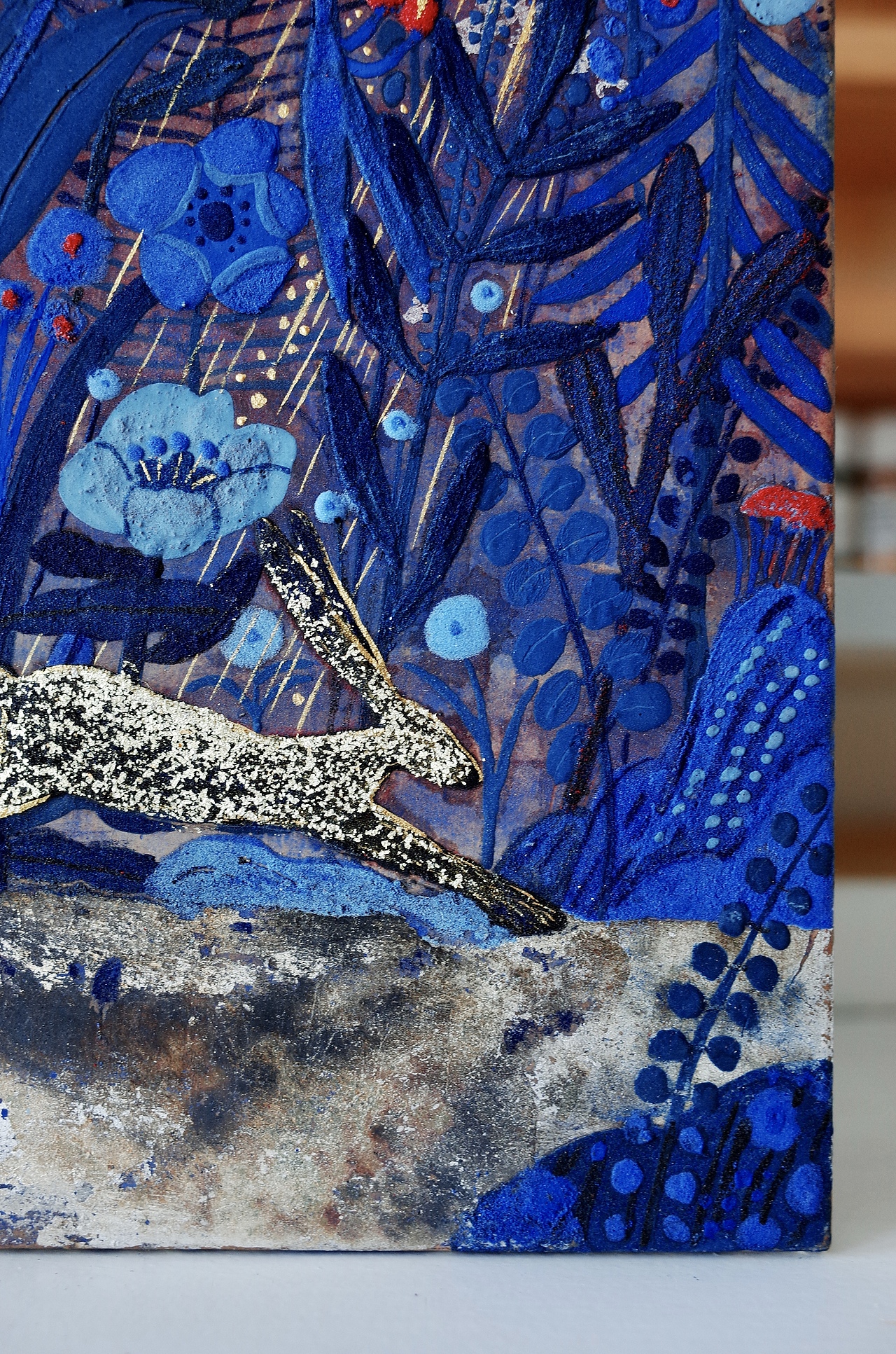 岩彩60《蓝色的夜》（图ZMzA1NzcxMDQw） - 绘画 - 站酷设计师IamJOJO原创素材 - 站酷ZCOOL