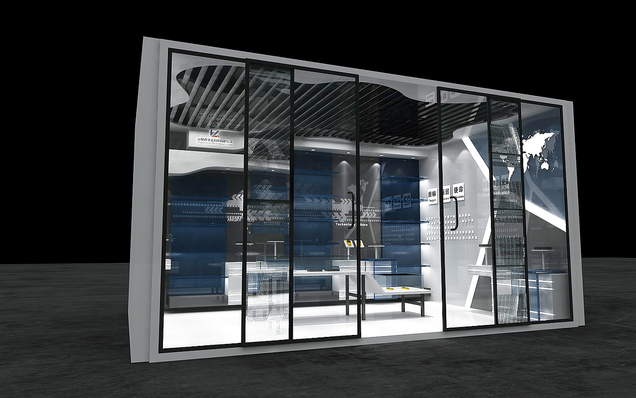 科技电子设备展示展览设计3d效果图