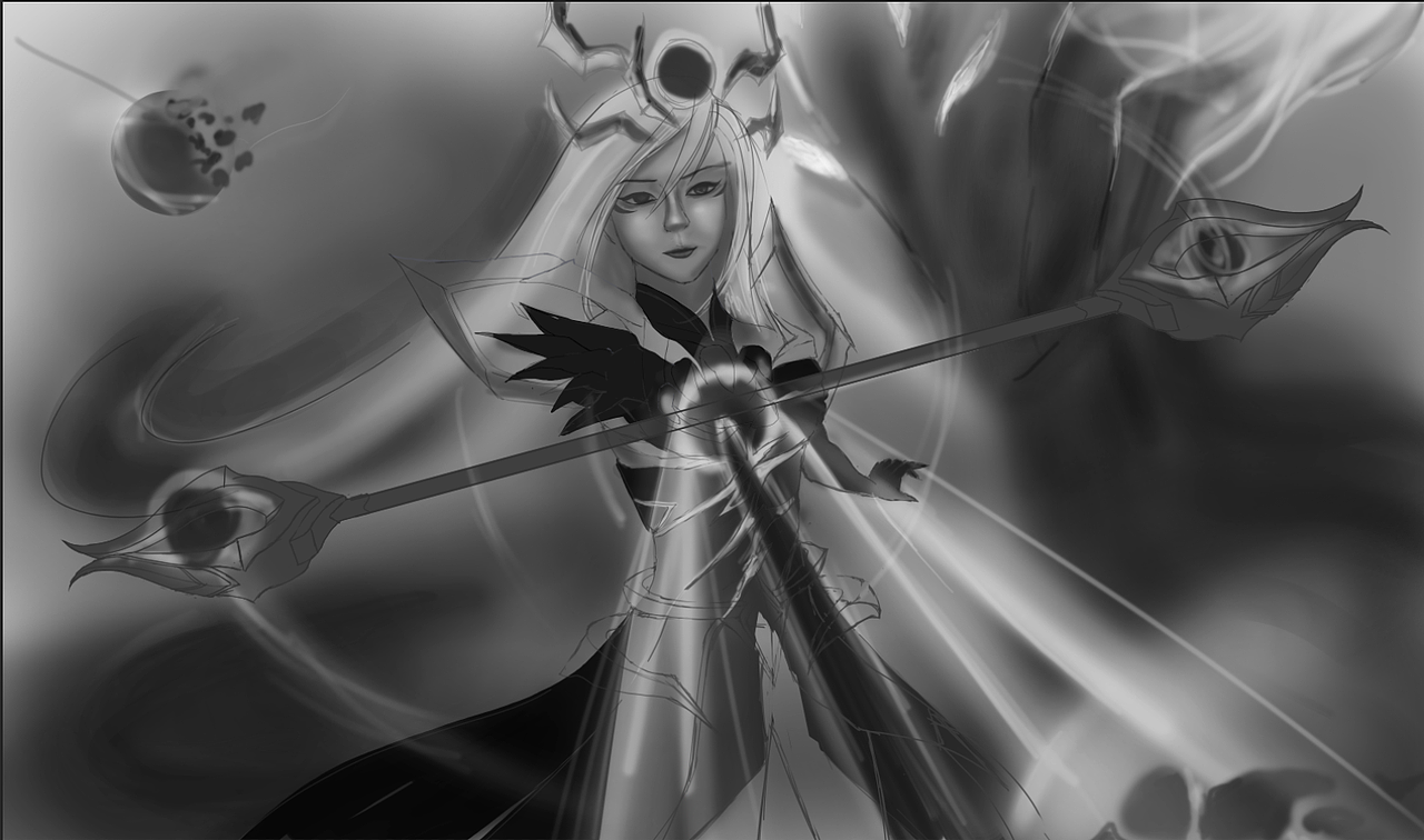 插画英雄联盟暗星女王拉克丝