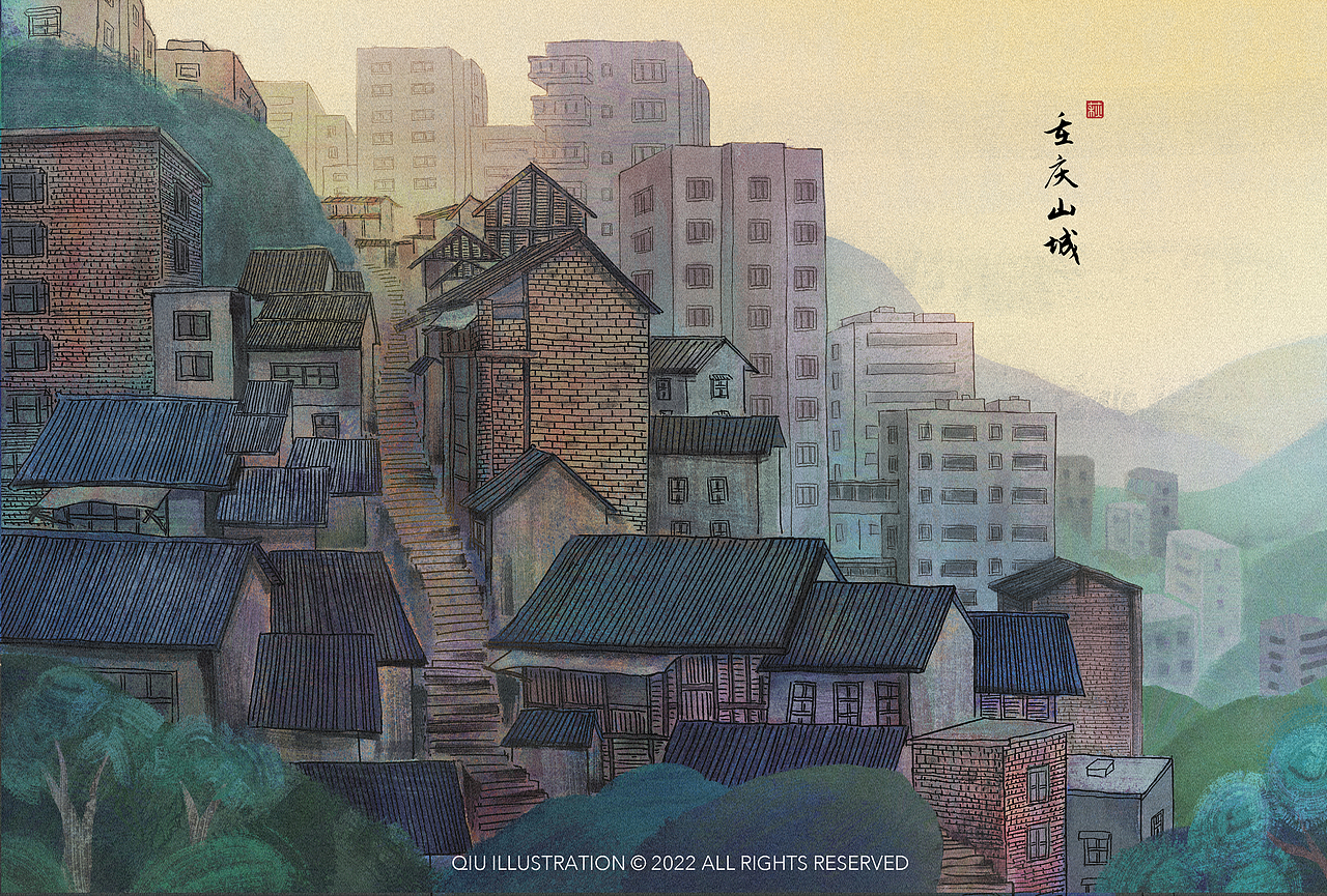 一组中国风景（图ZMzA4MDA3Nzky） - 商业插画 - 站酷设计师千章之萩原创素材 - 站酷ZCOOL