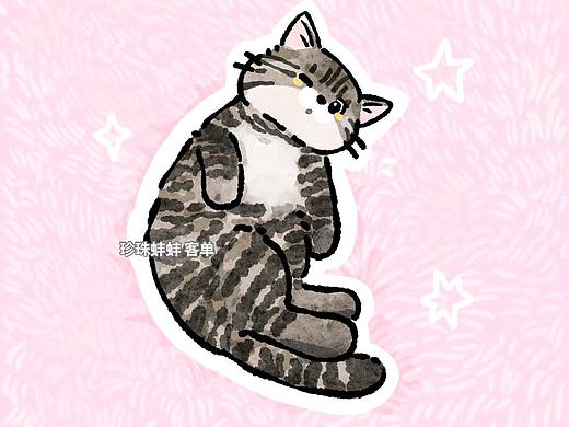 猫猫动作图转插画 定制头像