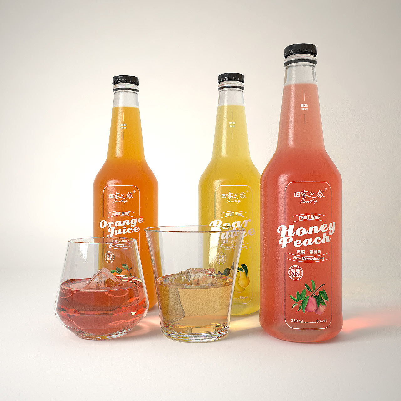 水果酒 水果饮料 包装设计 / 刘益铭 × 原创作品（图ZMTcwNTA2OTA0） - 包装 - 站酷设计师刘益铭原创素材 - 站酷ZCOOL