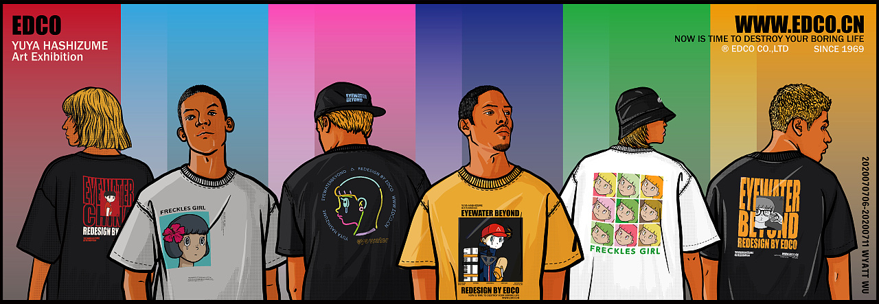EDCO X Yuya Hashizume联名T恤 手绘插画（图ZMjE2MjI4MzUy） - 新锐潮流插画 - 站酷设计师武勇勇原创素材 - 站酷ZCOOL