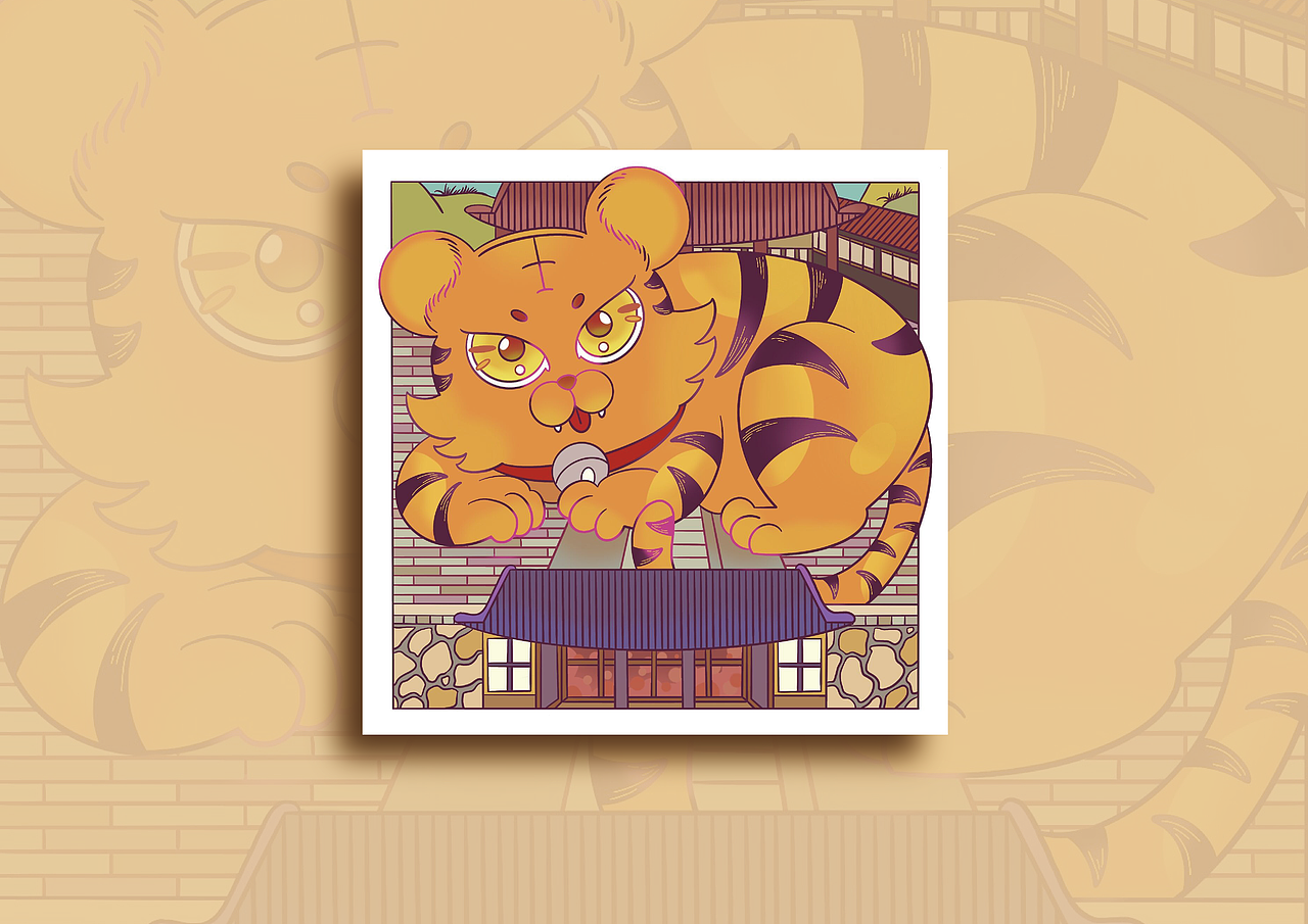 《五虎临门》----生肖虎IP形象插画创作（图ZMjg2NzIwMjEy） - IP形象 - 站酷设计师不尚原创素材 - 站酷ZCOOL