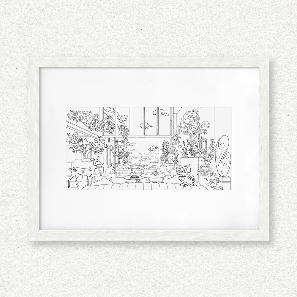 黄龙溪谷黑白上色本线稿绘制