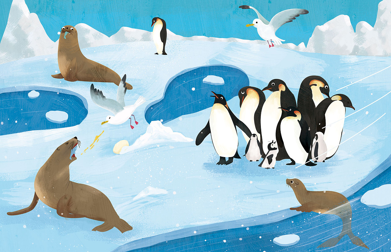 极地动物杂志科普（图ZMTg3ODExNDEy） - 商业插画 - 站酷设计师WQqian原创素材 - 站酷ZCOOL