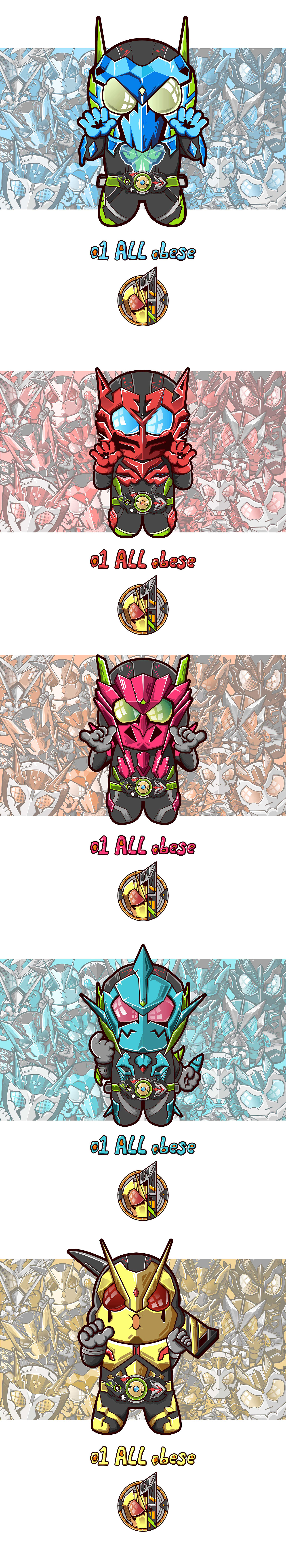 假面骑士01矢量插画