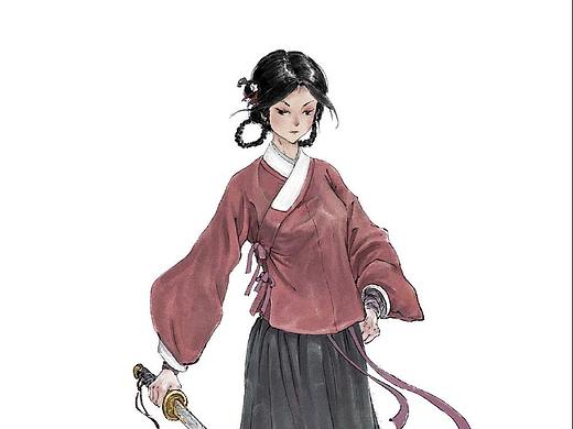 汉服少女武者（个人主页-ZNTEyNDU0OTI=） - 概念设定 - 站酷设计师慕阳TV艺术站原创素材 - 站酷ZCOOL