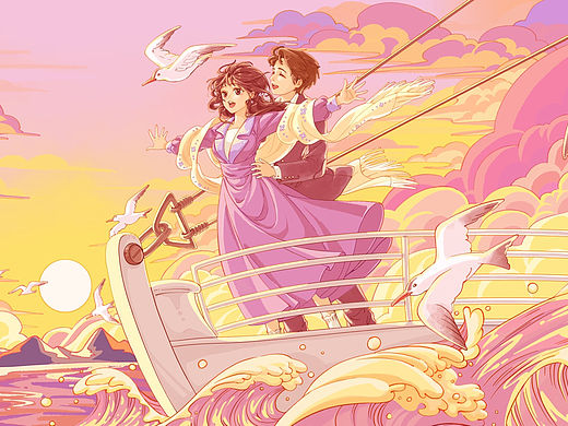 泰坦尼克号（个人主页-ZNjI4ODg4NDA=） - 商业插画 - 站酷设计师夜猫十页原创素材 - 站酷ZCOOL