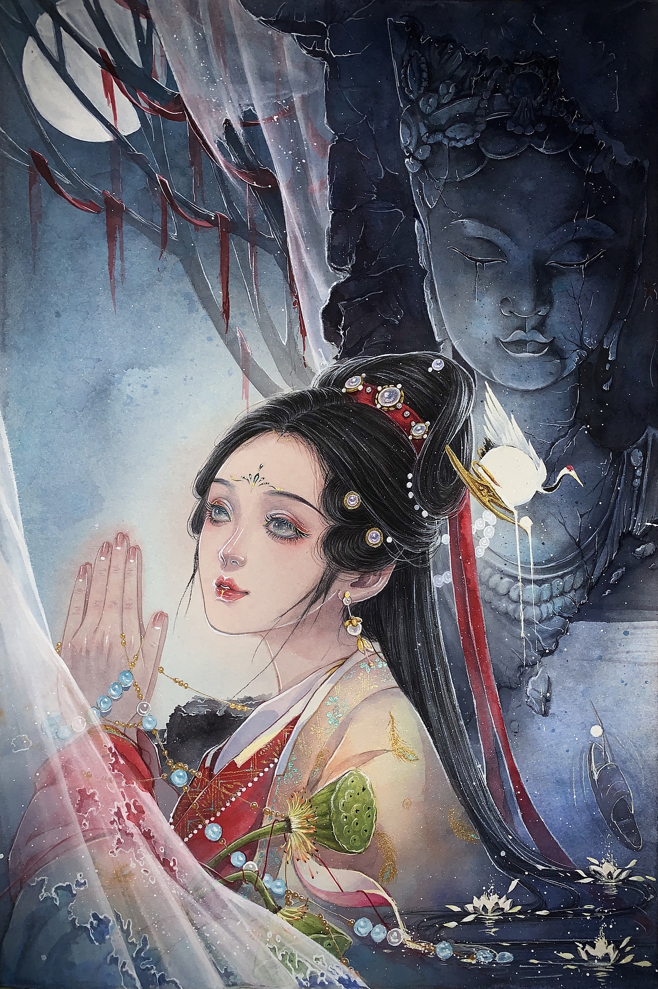 最近手绘的两个佛