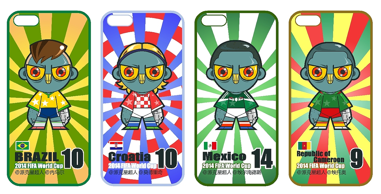 #金牙娃娃#2014年巴西世界杯32强国家队球星插画#手机壳#（图ZMTY1ODA4MDQ=） - 商业插画 - 站酷设计师派克星超人原创素材 - 站酷ZCOOL