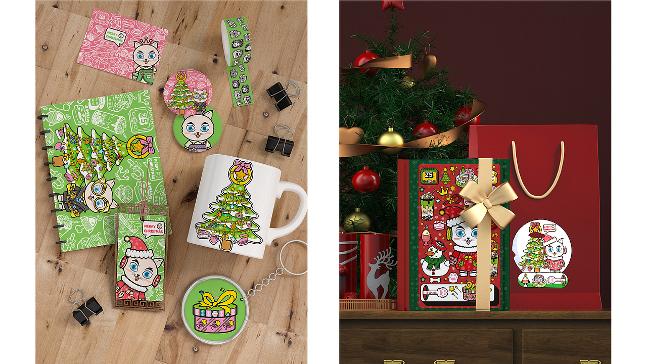 圣诞小猫IP形象设计（图ZMjM2NTA2MTUy） - 创作习作 - 站酷设计师平凡Jane原创素材 - 站酷ZCOOL