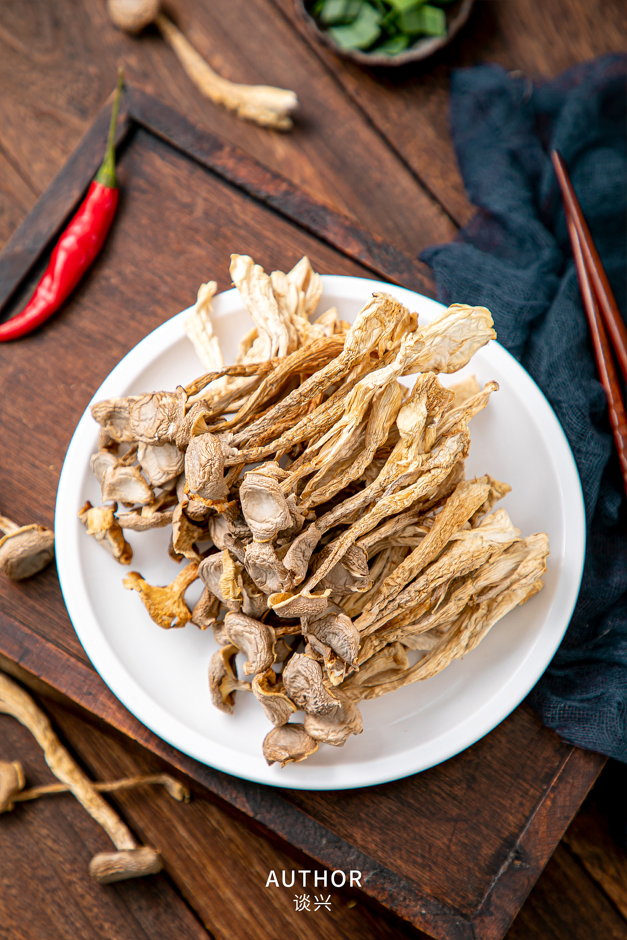 鹿茸菇干货食材拍摄